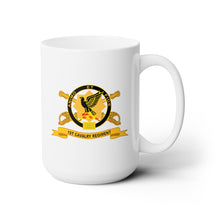 Load image into Gallery viewer, White Ceramic Mug 15oz - Army - 1st Cavalry Regiment w Br - Ribbon
