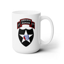 Load image into Gallery viewer, White Mug 15oz -1st Ranger Infantry Company - 2nd ID SSI X 300
