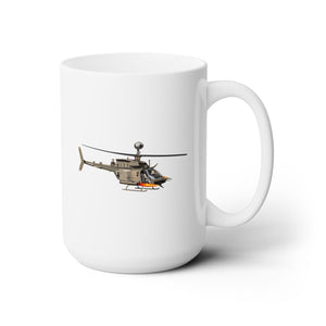 White Ceramic Mug 15oz - Army - OH-58 Kiowa wo Txt