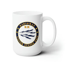 Load image into Gallery viewer, White Ceramic Mug 15oz - Navy - Radioman - RM - US Navy
