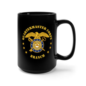 Black Mug 15oz - Army - Quartermaster Corps Branch