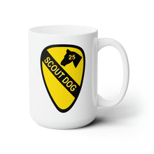 Load image into Gallery viewer, White Ceramic Mug 15oz - Army - 25th Scout Dog Platoon 1st Cav wo Txt
