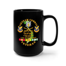 Load image into Gallery viewer, Black Mug 15oz - Vietnam Combat Cavalry Vet w 7th Squadron - 17th Air Cav - 17th Aviation Group DUI w SVC
