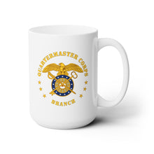 Load image into Gallery viewer, White Ceramic Mug 15oz - Army - Quartermaster Corps Branch
