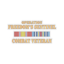 Load image into Gallery viewer, Kiss - Cut Stickers - Army -  Operation Freedoms Sentinel (OFS) SVC Bar  - Combat Veteran X 300
