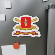 Load image into Gallery viewer, Die-Cut Magnets -SSI -  43rd Field Artillery Battalion - Red w Br - Ribbon X 300
