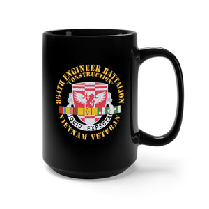 Black Mug 15oz - 864th Engineer Battalion with Vietnam Service Ribbon X 300