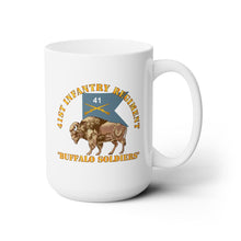 Load image into Gallery viewer, White Mug 15oz -Army - 41st Infantry - Army - 41st Infantry Regiment - Buffalo Soldiers w 41st Inf Guidon X 300
