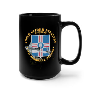 Black Mug 15oz - Army - 190th Glider Infantry Regiment - 13th AIrborne Division w C47 Towing Glider X 300