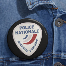 Load image into Gallery viewer, Custom Pin Buttons - Police Nationale France Police Patch Blanc
