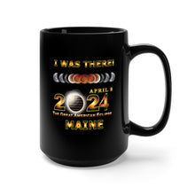 Load image into Gallery viewer, Black Mug 15oz - Total Eclipse - 2024 - I was There w Yellow Outline - MAINE
