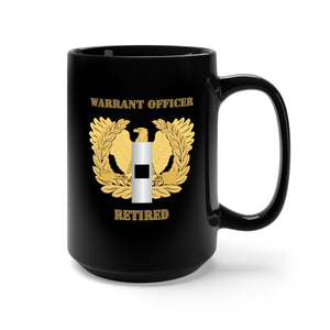 Black Mug 15oz - Emblem - Warrant Officer - WO1 - Retired X 300