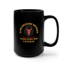 Load image into Gallery viewer, Black Mug 15oz - Army - SSI - 34th Infantry Division - The Sandstorm Division - US Army Veteran X 300
