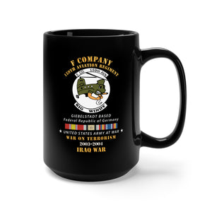 Black Mug 15oz - F Company, 159th Aviation Regiment - Based Giebelstadt, Germany, War on Terrorism - Iraq War 2003-2004 X 300