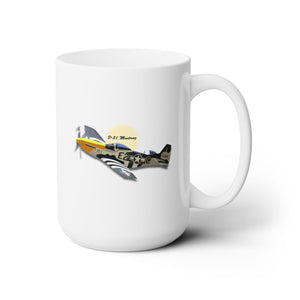 White Mug 15oz - Army Air Corps P-51 Mustang wo AAC