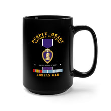 Load image into Gallery viewer, Black Mug 15oz - Purple Heart - WIA w Korean War  w Purple Heart
