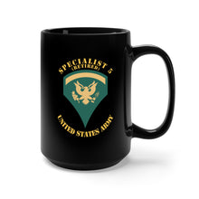 Load image into Gallery viewer, Black Mug 15oz - Army - Enlisted - SPEC 5 - Specialist 5  - Std - Retired X 300
