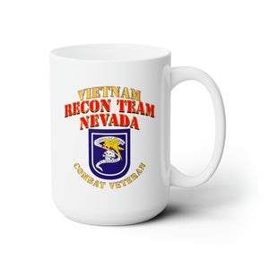 White Ceramic Mug 15oz - RECON TEAM -  Recon Team Nevada - Vietnam - Cbt Vet V1