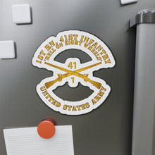 Load image into Gallery viewer, Die-Cut Magnets - Army - 1st Bn, 41st Infantry - Hell on 8 Wheels w Infantry Br
