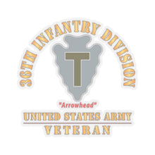 Load image into Gallery viewer, Kiss - Cut Stickers - Army - DUI - 36th Infantry Division - Arrowhead - US Army Veteran X 300
