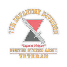Load image into Gallery viewer, Kiss - Cut Stickers - Army - DUI - 7th Infantry Division - Bayonet Division - US Army Veteran X 300
