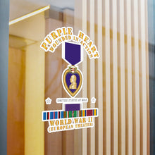 Load image into Gallery viewer, Kiss-Cut Vinyl Decals - Purple Heart - WIA w WWII SVC w Purple Heart - Europe
