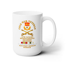 Load image into Gallery viewer, White Ceramic Mug 15oz - Army - Cold War Vet - 15th Cavalry Recon Squadron E-W Germany w COLD SVC
