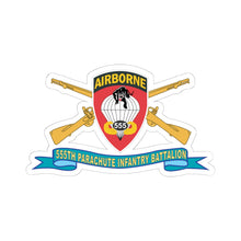 Load image into Gallery viewer, Kiss-Cut Stickers - Army - 555th Parachute Infantry Battalion - SSI w Br - Ribbon X 300

