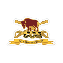 Load image into Gallery viewer, Kiss-Cut Stickers - Army - 10th Cavalry Regiment w Br - Ribbon
