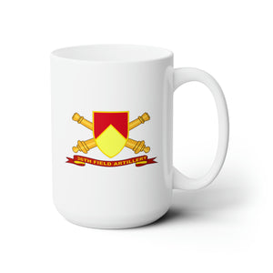 White Ceramic Mug 15oz - Army - 36th Field Artillery w Br - Ribbon