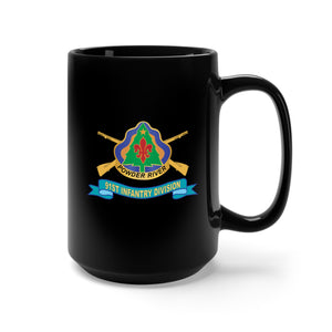 Black Mug 15oz - 91st Infantry Division - w Br - DUI - Ribbon X 300