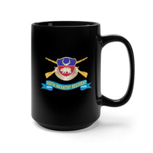 Load image into Gallery viewer, Black Mug 15oz - Army - 408th Infantry Regiment - DUI w Br - Ribbon X 300
