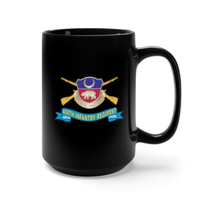 Black Mug 15oz - Army - 408th Infantry Regiment - DUI w Br - Ribbon X 300