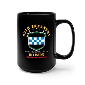 Black Mug 15oz - 99th Infantry Division - Checkerboard Division X 300