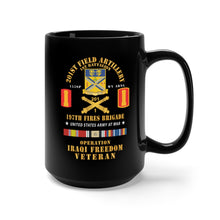 Load image into Gallery viewer, Black Mug 15oz - Army - 1st Battalion, 201st Artillery, 197th Fires Bde - Operation Iraqi Freedom Veteran X 300
