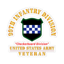Load image into Gallery viewer, Kiss-Cut Stickers - Army - SSI - 99th Infantry Division - Checkerboard Division - US Army Veteran X 300
