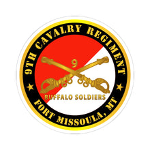 Load image into Gallery viewer, Kiss-Cut Stickers - Army - 9th Cavalry Regiment - Fort Missoula,  MT - Buffalo Soldiers w Cav Branch
