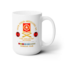 Load image into Gallery viewer, White Ceramic Mug 15oz - Army  - 48th Field Artillery Bn- 7th Inf Div -  KOREA UN SVC
