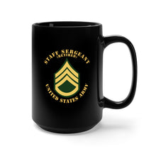 Load image into Gallery viewer, Black Mug 15oz - Army - Staff Sergeant - SSG - Retired - Flat X 300
