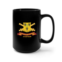 Load image into Gallery viewer, Black Mug 15oz - 181st Field Artillery Regiment - DUI w Br - Ribbon, 1st Battalion X 300
