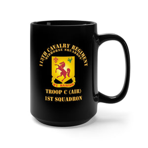 Black Mug 15oz - 113th Cavalry Regiment - DUI - Redhorse Squadron - Troop C - 1st Squadron X 300