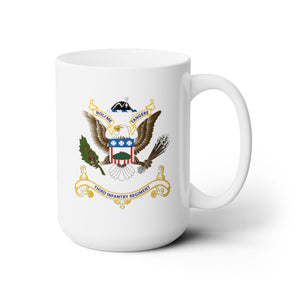 White Ceramic Mug 15oz - Army - Regimental Colors - 3rd Infantry Regimental Colors wo Flag V1