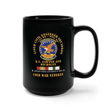 Load image into Gallery viewer, Black Mug 15oz - 410th Civil Engineer Squadron - Can Do - Will Do - KI Sawyer AFB, MI Cold War Veteran COLD SVC X 300
