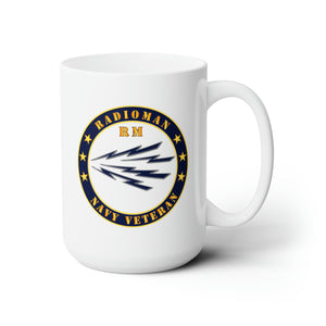 White Ceramic Mug 15oz - Navy - Radioman - RM - Veteran