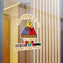 Load image into Gallery viewer, iss-Cut Vinyl Decals - Army - 3rd Armored Div - VII Corps - Desert Storm Veteran
