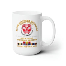Load image into Gallery viewer, White Ceramic Mug 15oz - Army - 864th Eng Bn - Enduring Freedom Veteran w AFGHAN SVC
