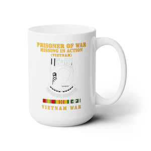 White Ceramic Mug 15oz - Army - POW - MIA - VIetnam w  VN SVC