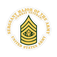 Load image into Gallery viewer, Kiss-Cut Stickers - Army - Sergeant Major of the Army - SMA - Combat Veteran - Flat X 300
