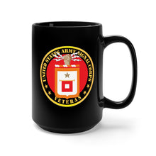 Load image into Gallery viewer, Black Mug 15oz - Army - US Army Signal Corps Veteran w Signal COA X 300
