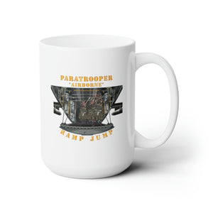 White Ceramic Mug 15oz - Army - Paratrooper - Airborne - Ramp Jump